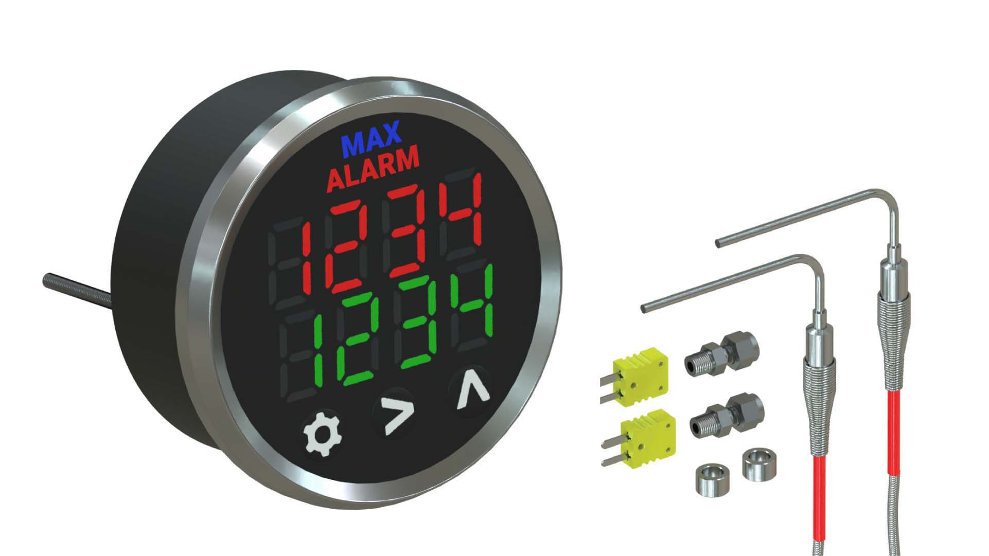 2Channel Dual EGT DPGXR Series Pyrometer Gauge + Probe Kit Snowmobiles